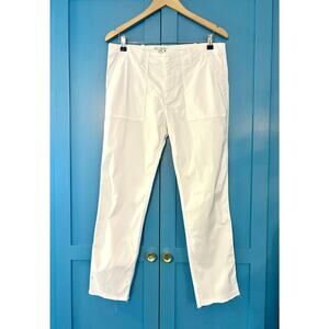 Nili Lotan White Jenna Straight Leg Cotton Pant (Made in USA)- Size 8, $390